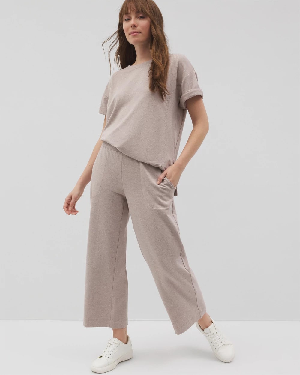 Soma / Wide Leg Crop Pant HEATHER MINK