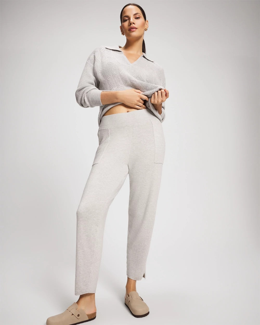 Soma / Premier Knit Straight Leg Ankle Pant HEATHER STONE