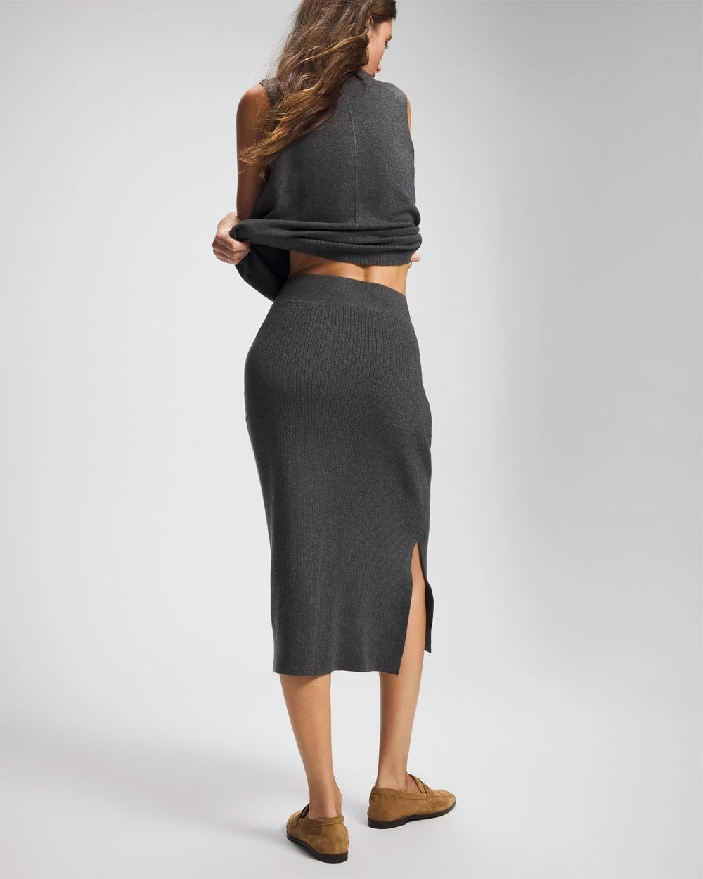 Soma / Premier Knit Sweater Midi Skirt HEATHER QUARTZ