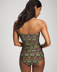 Soma / Bandeau Tankini Top PALMY PATTERNS NAVY