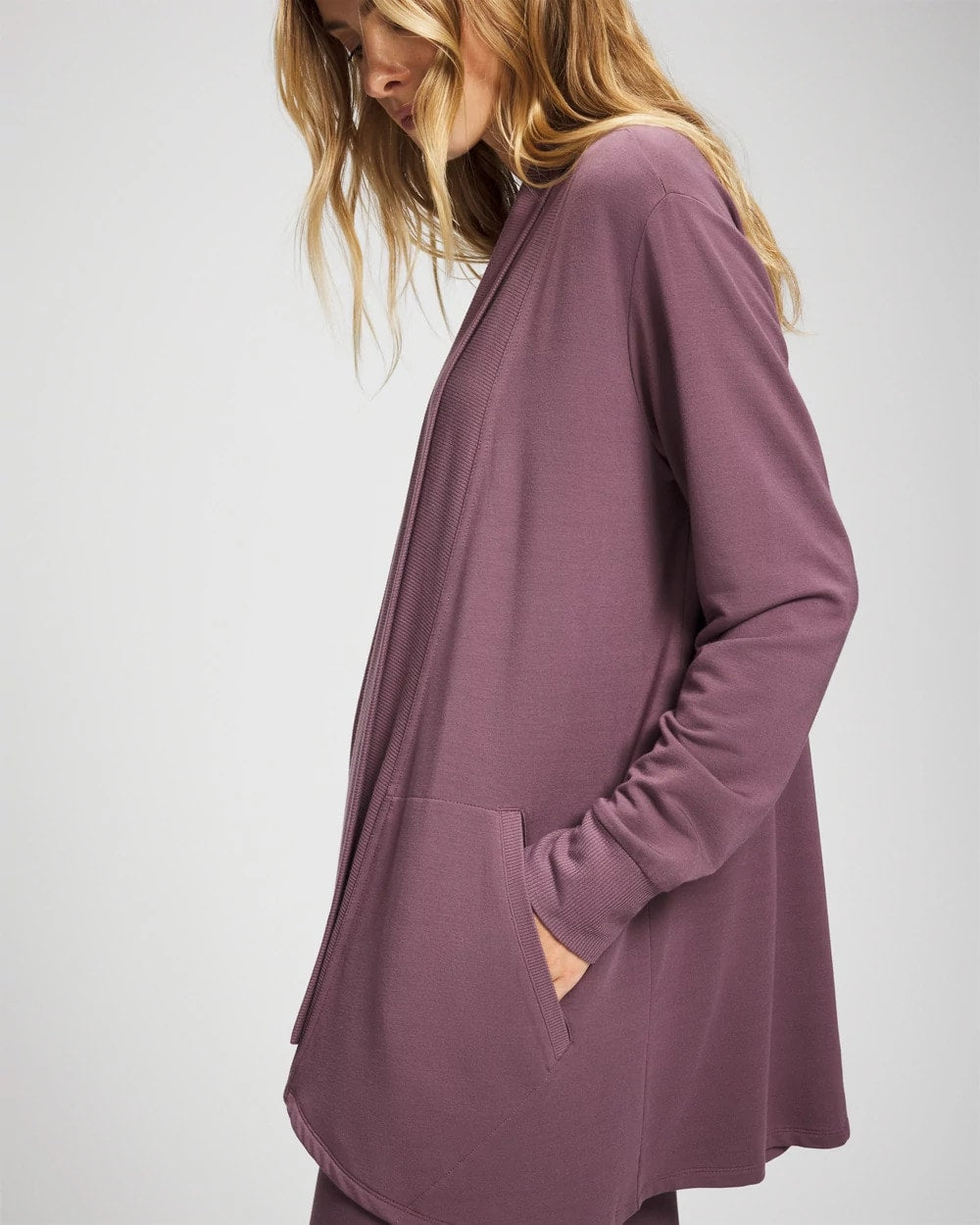 Soma / Ultrasoft Fleece Cardigan PURPLE FLINT
