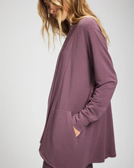 Soma / Ultrasoft Fleece Cardigan PURPLE FLINT
