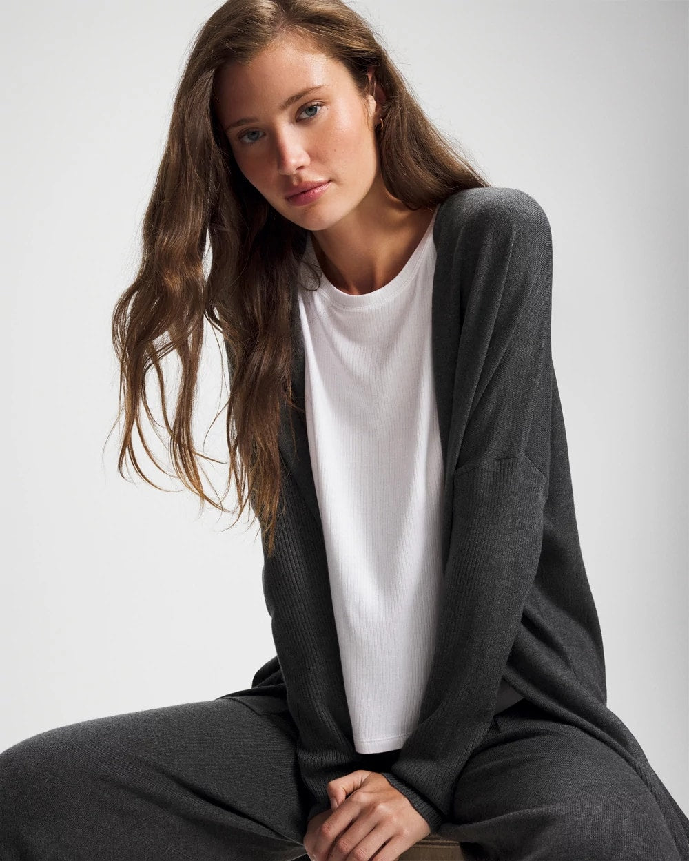 Soma / Premier Knit Sweater Wrap HEATHER QUARTZ