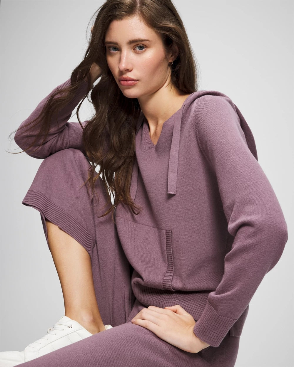 Soma / Cotton Sweater Hoodie PURPLE FLINT