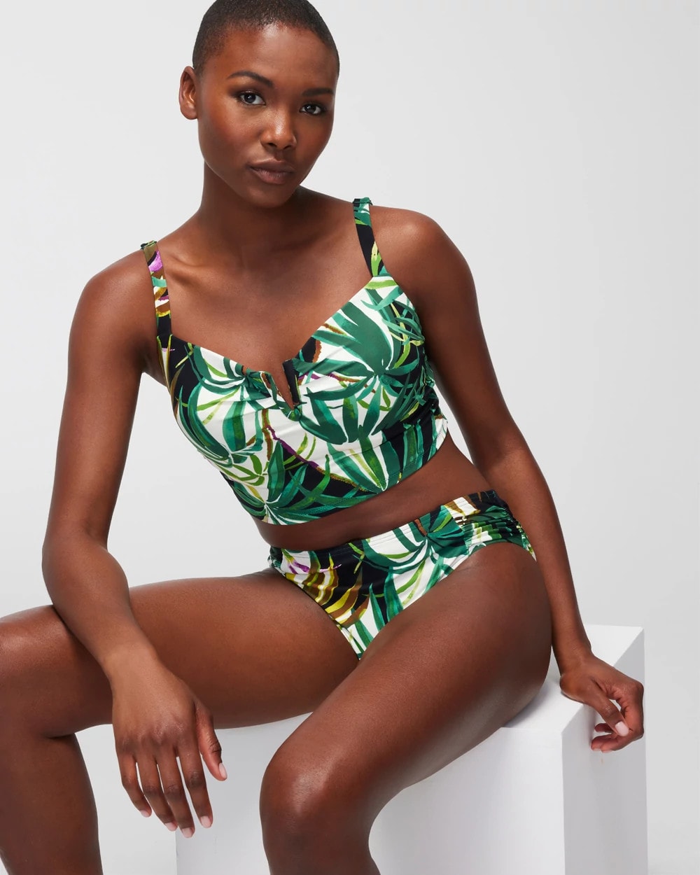 Soma / V-Wire Cropped Bikini Top BUNGALOW PALMS MINI IVORY