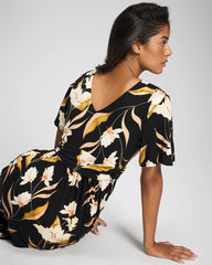 Soma / Pamilla Midi Bra Dress MYSTIC BLOOMS DRAMA BLACK