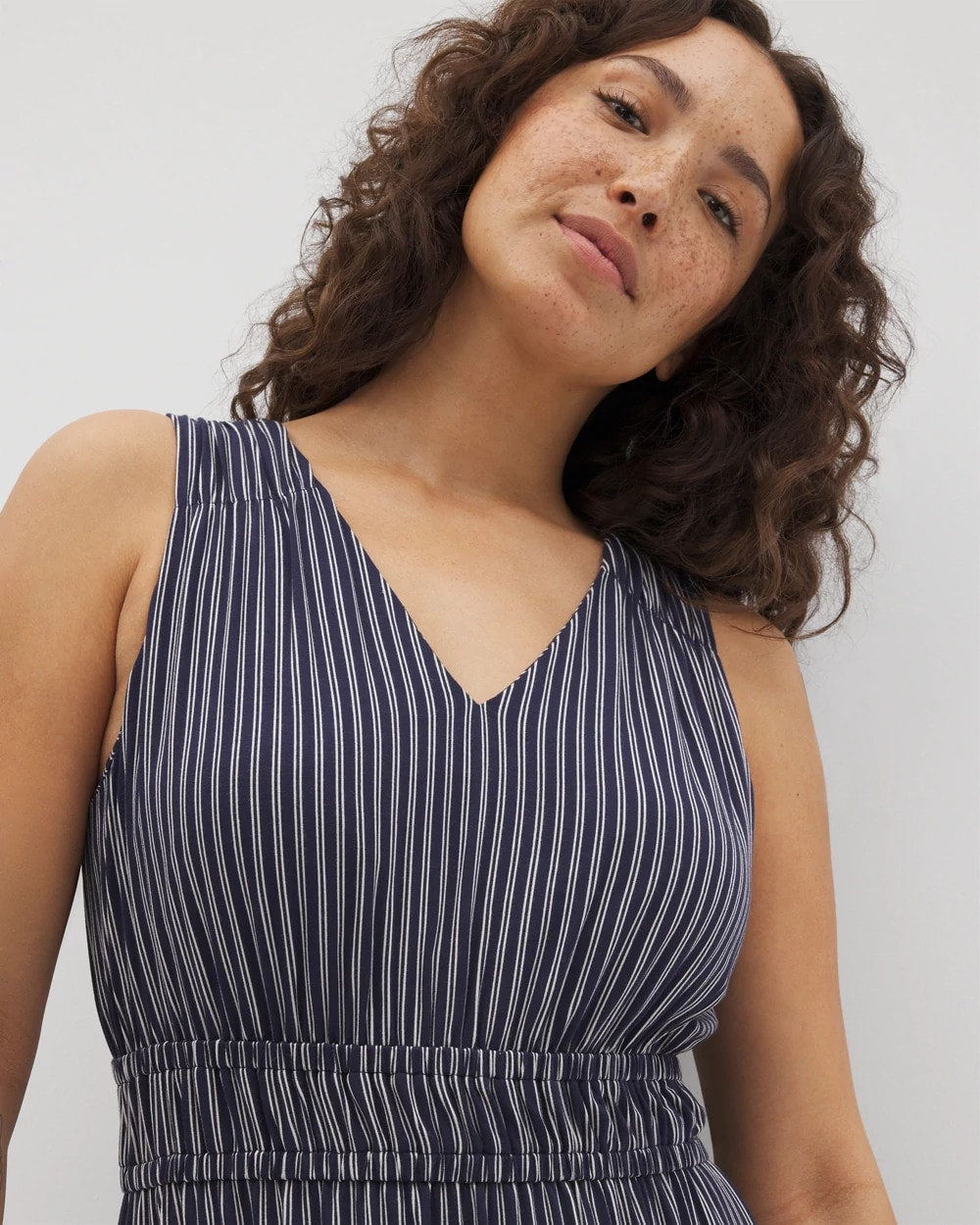 Soma / Riviera Surplice Maxi Bra Dress DESTIN STRIPE NAVY