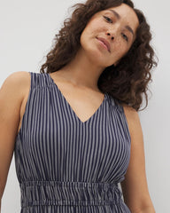 Soma / Riviera Surplice Maxi Bra Dress DESTIN STRIPE NAVY