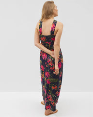 Soma / Bayside Halter Maxi Bra Dress LE TIGRE TROPIC NAVY