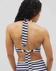 Soma / Soma Swim Shirred Halterkini Top WIND DOWN STRIPE COCONUT