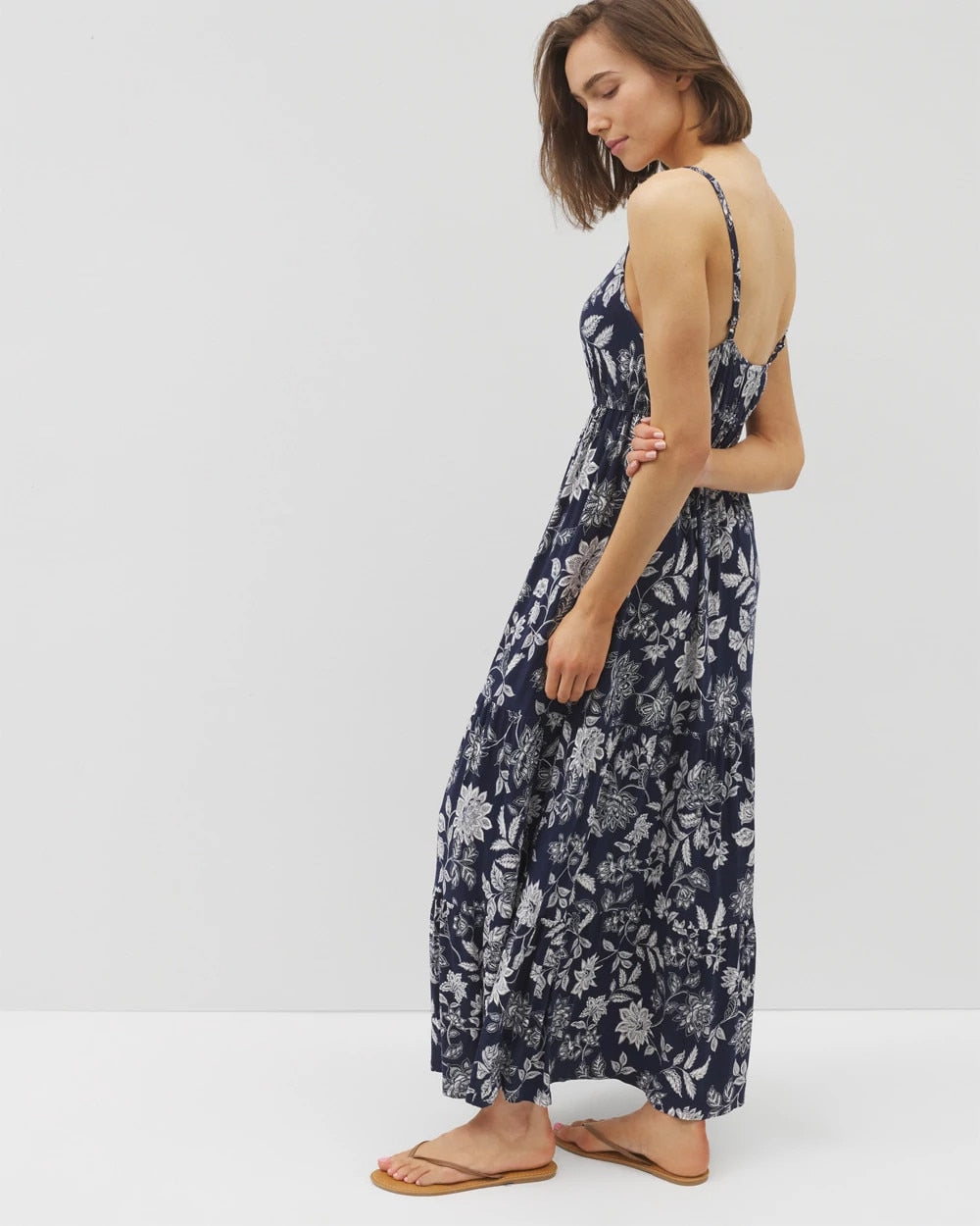 Soma / Rio Maxi Bra Dress MEANDERING GARDEN A NAVY
