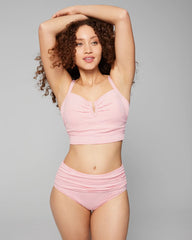 Soma / Seersucker V-Wire Cropped Bikini PINK STRIPE