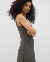 Soma / Rib Square Neck Lounge Dress DARK GRAY OLIVE