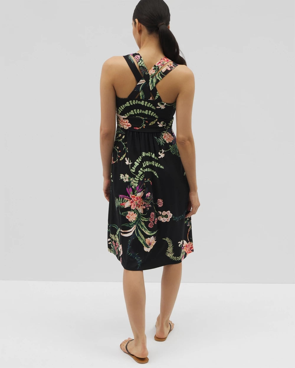 Soma / Cross Back Strap Bra Dress PARADISE PLUMES DRAMA G B
