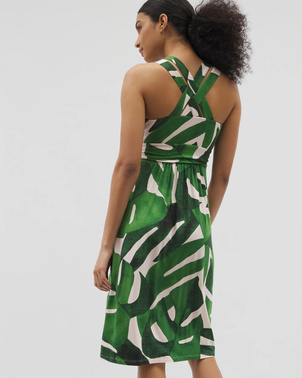 Soma / Cross Back Strap Bra Dress TROPICAL BREEZE G PALM