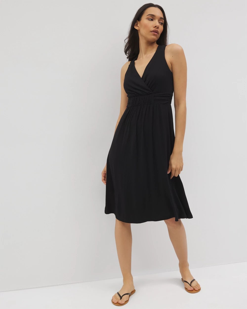 Soma / Cross Back Strap Bra Dress BLACK