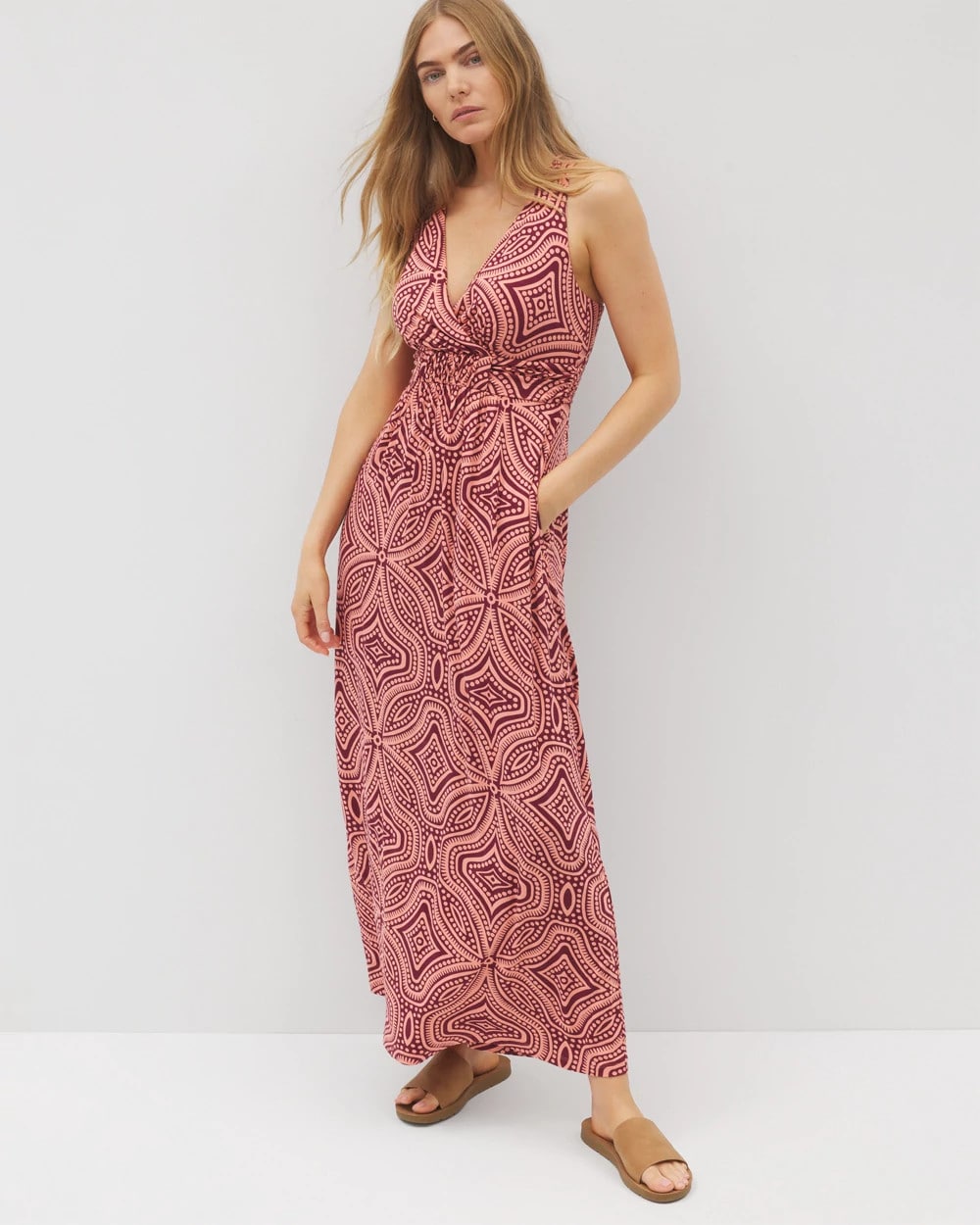Soma / Isla Cross Back Maxi Bra Dress GOA GEO GRAND VELVET PLUM