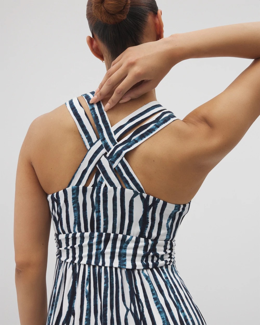 Soma / Isla Cross Back Maxi Bra Dress WAVES STRIPE COCONUT