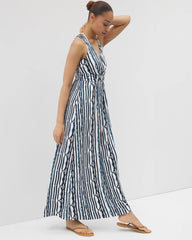 Soma / Isla Cross Back Maxi Bra Dress WAVES STRIPE COCONUT