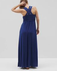Soma / Isla Cross Back Maxi Bra Dress NAVY PEONY