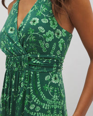 Soma / Isla Cross Back Maxi Bra Dress TROPICAL TRELLIS GREEN