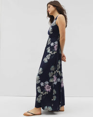 Soma / Isla Cross Back Maxi Bra Dress BOTANICAL BLISS NAVY