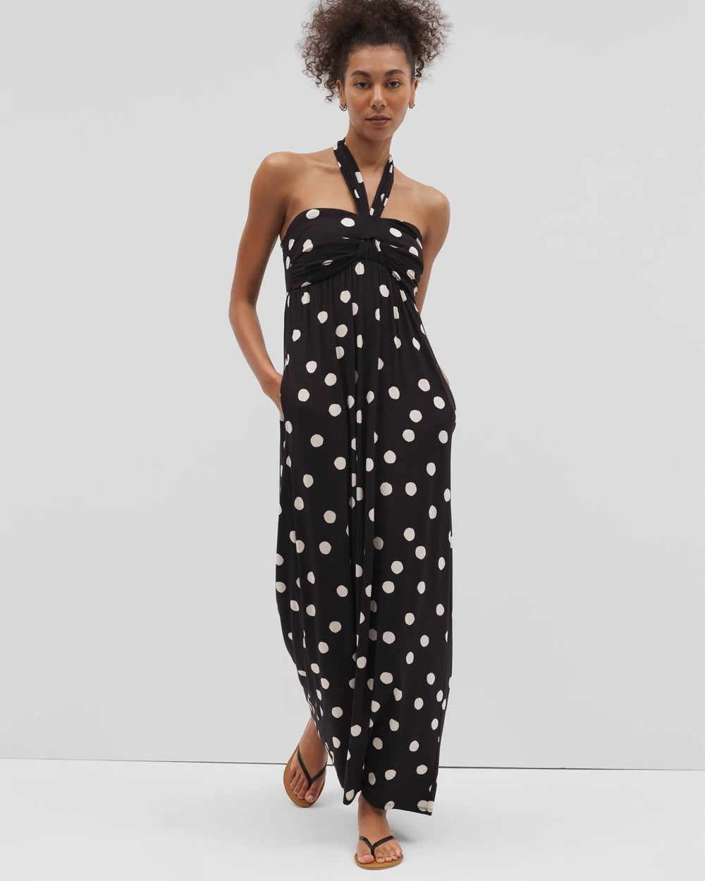 Soma / Retreat Maxi Bra Dress MOVEMENT DOT BLACK