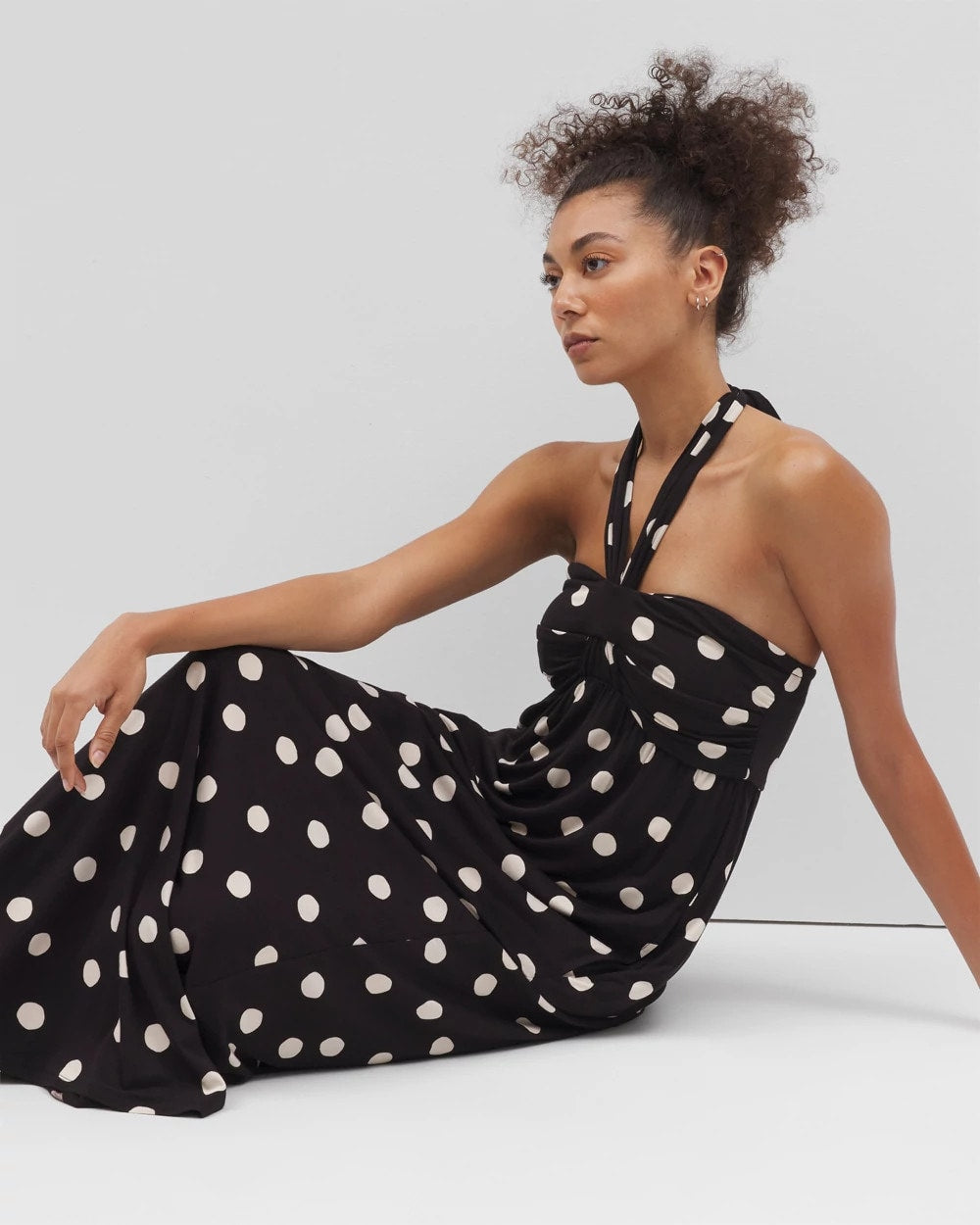 Soma / Retreat Maxi Bra Dress MOVEMENT DOT BLACK