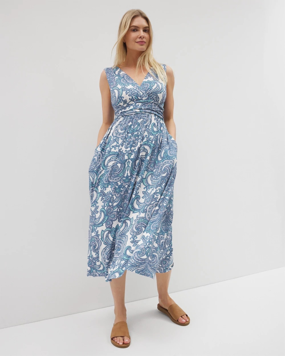 Soma / Goddess Midi Bra Dress SHOW OFF PAISLEY COCONUT