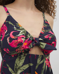 Soma / Soma Swim Flyaway Tankini Top LE TIGRE TROPICAL NAVY
