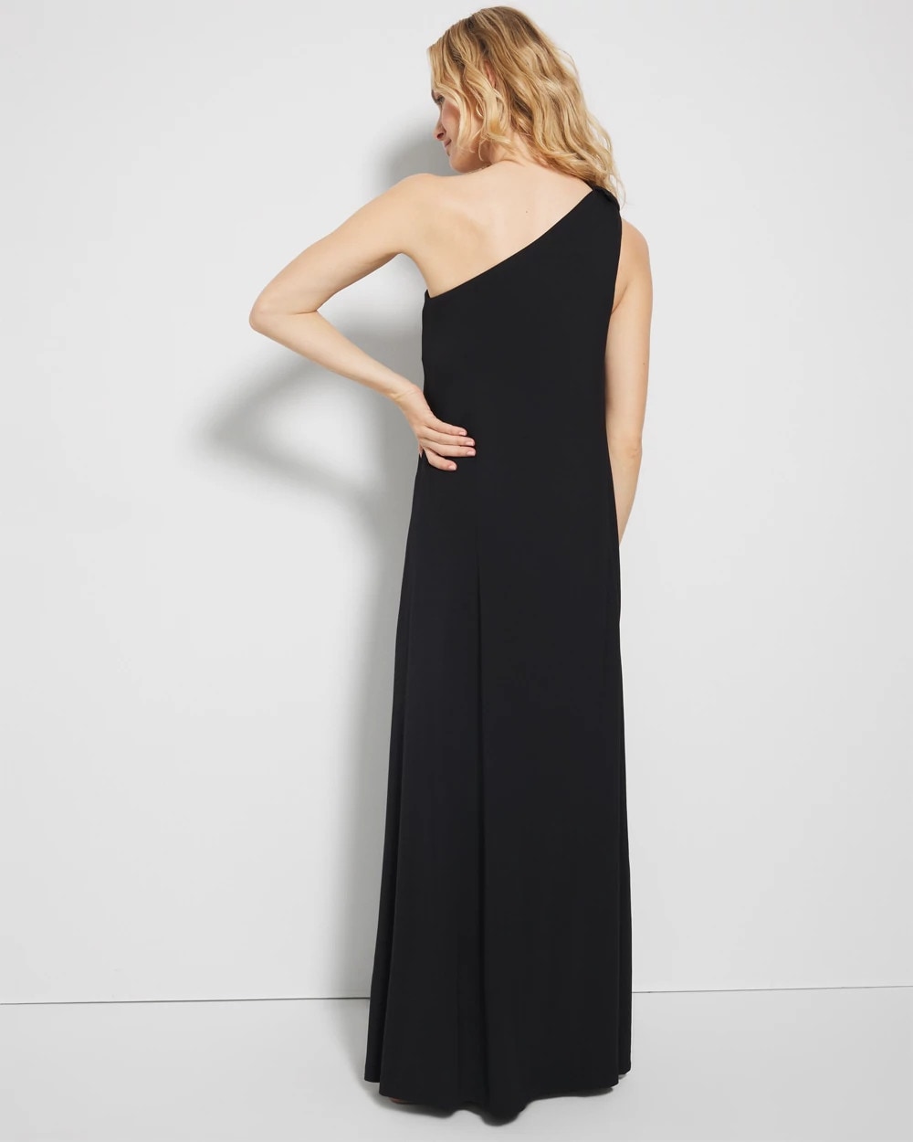 Soma / One-Shoulder Maxi Bra Dress BLACK