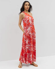 Soma / One-Shoulder Maxi Bra Dress PALM PERFECT G GOJI BERRY