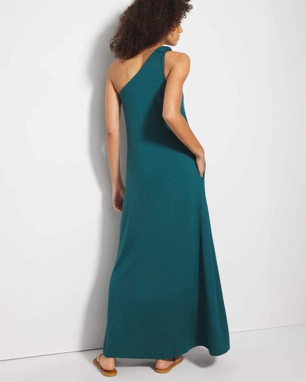 Soma / One-Shoulder Maxi Bra Dress DEEP TEAL