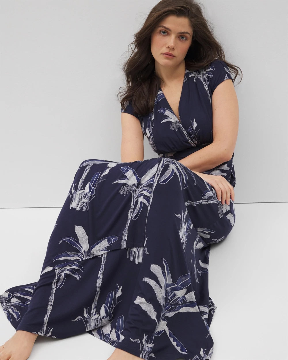 Soma / Serenity Maxi Bra Dress PALM TOILE NIGHTFALL NAVY