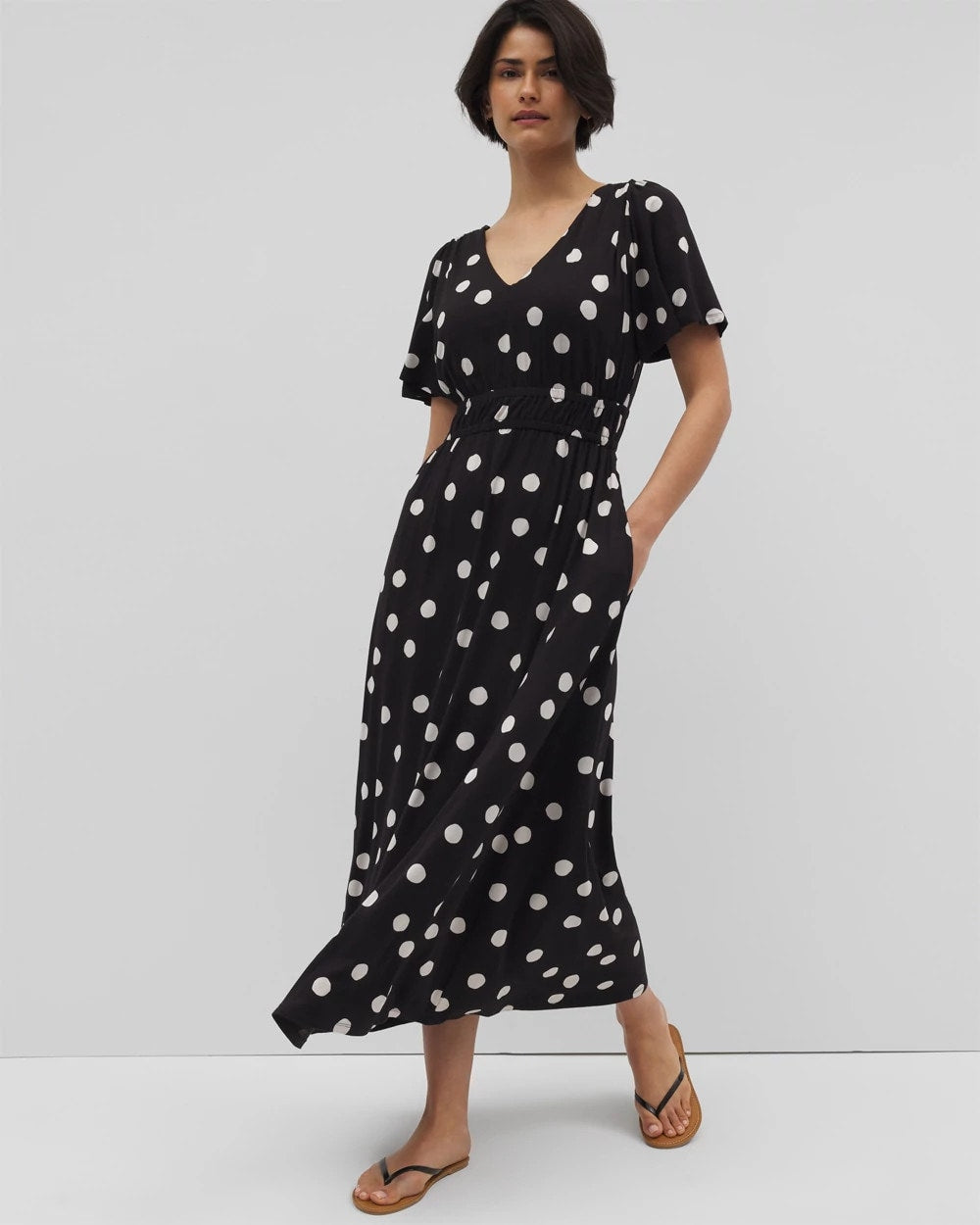 Soma / Oasis Midi Bra Dress MOVEMENT DOT BLACK