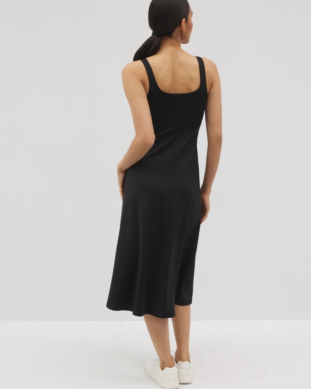 Soma / Lounge Square Neck Midi Dress BLACK