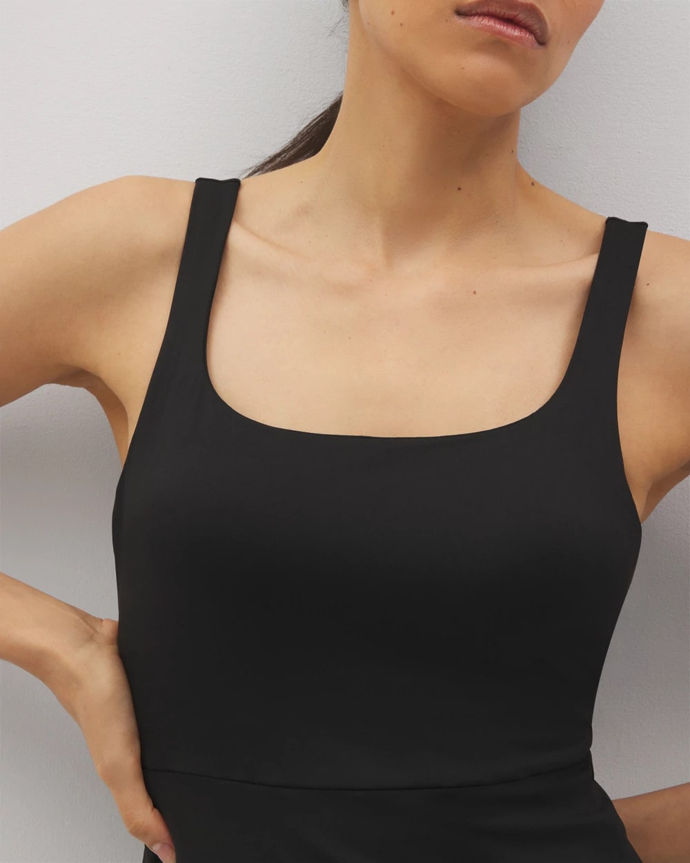 Soma / Lounge Square Neck Midi Dress BLACK