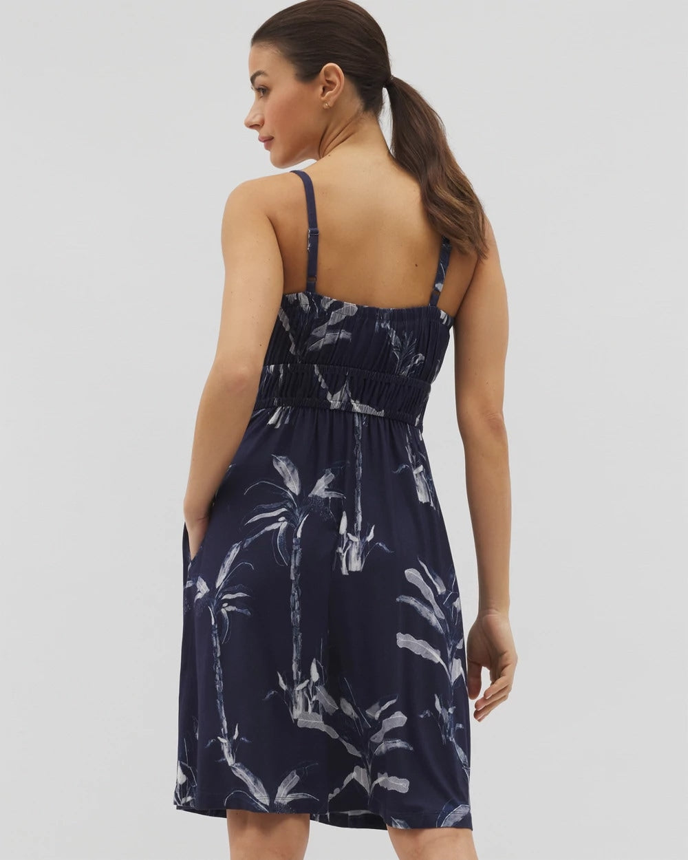 Soma / Paradiso Short Bra Dress PALM TOILE NIGHTFALL NAVY