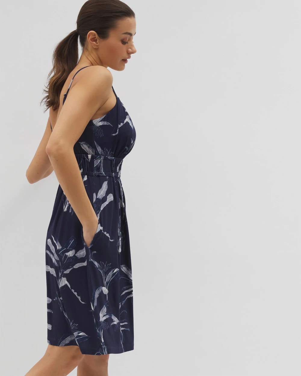 Soma / Paradiso Short Bra Dress PALM TOILE NIGHTFALL NAVY