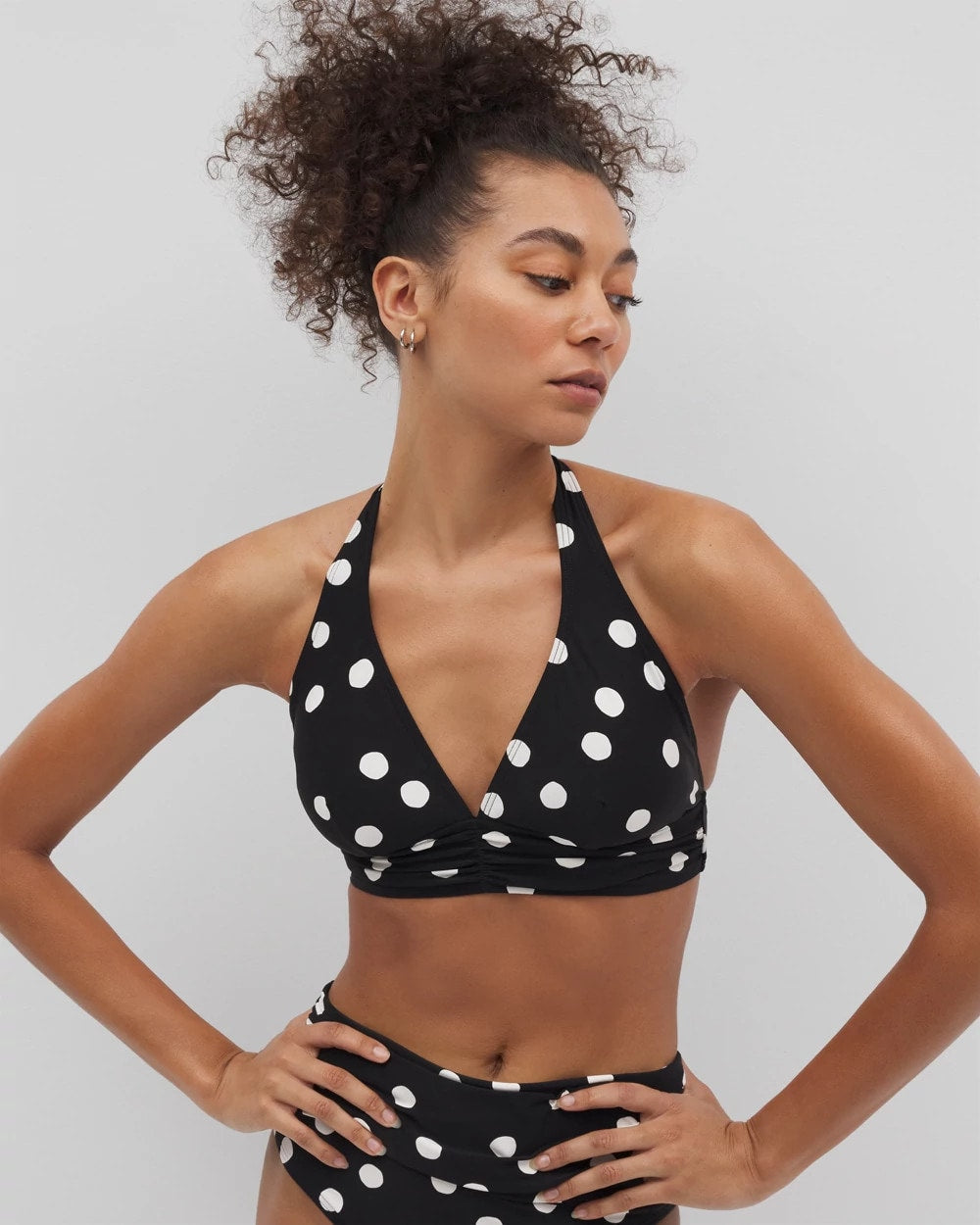 Soma / Shirred Halterkini Top MOVEMENT DOT MINI B
