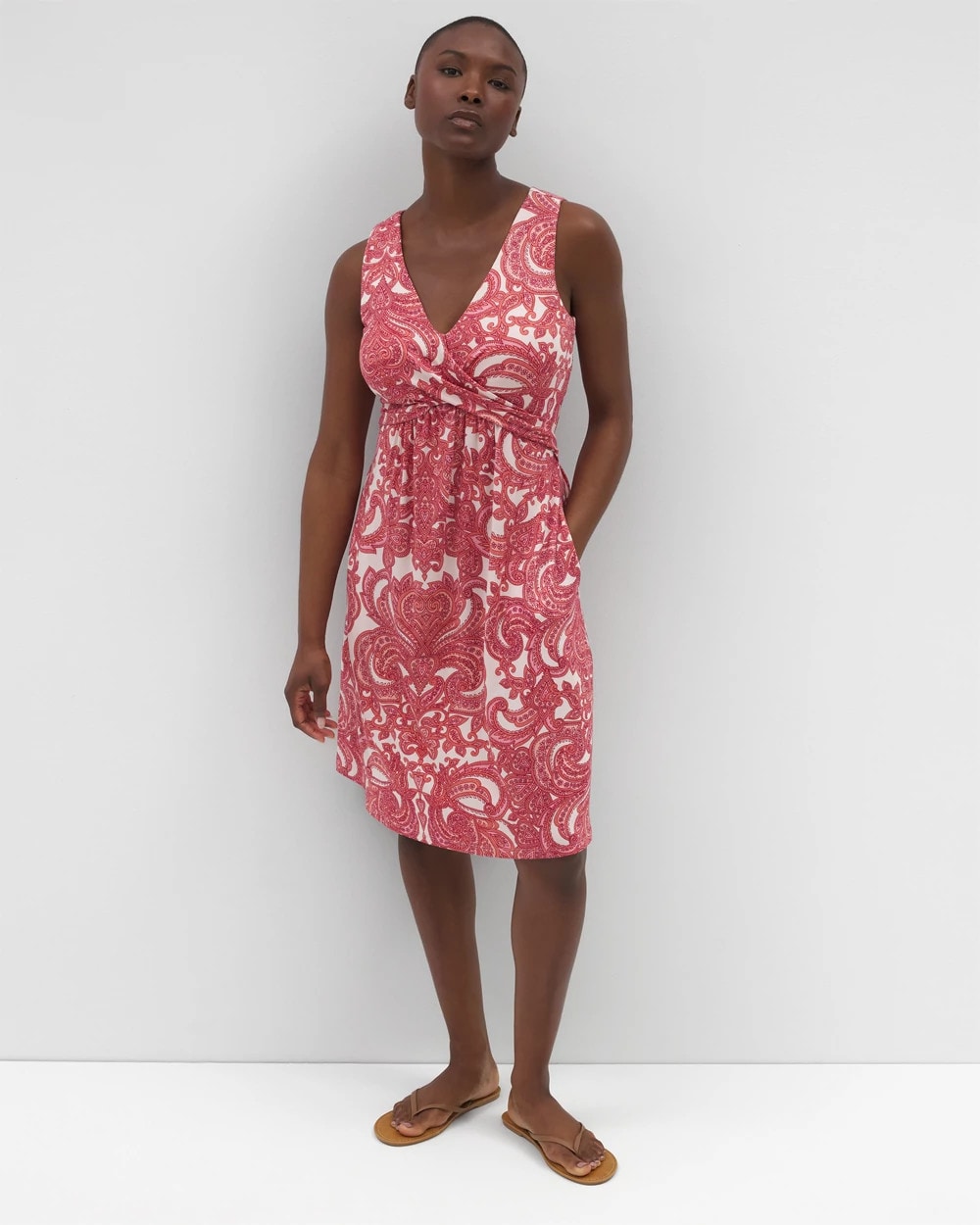Soma / V-Neck Short Bra Dress SHOW OFF PAISLEY PEACH