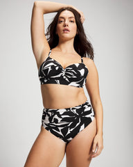 Soma / High-Waist Enbliss Bottom MEANDERING LEAF BLACK