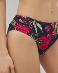 Soma / Soma Swim Ruched Bikini Bottoms LE TIGRE TROPICAL NAVY