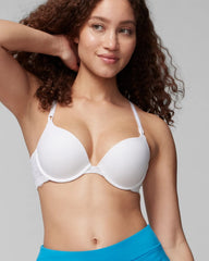 Soma / Push-Up Plunge Bra with Lace OPTIC WHITE