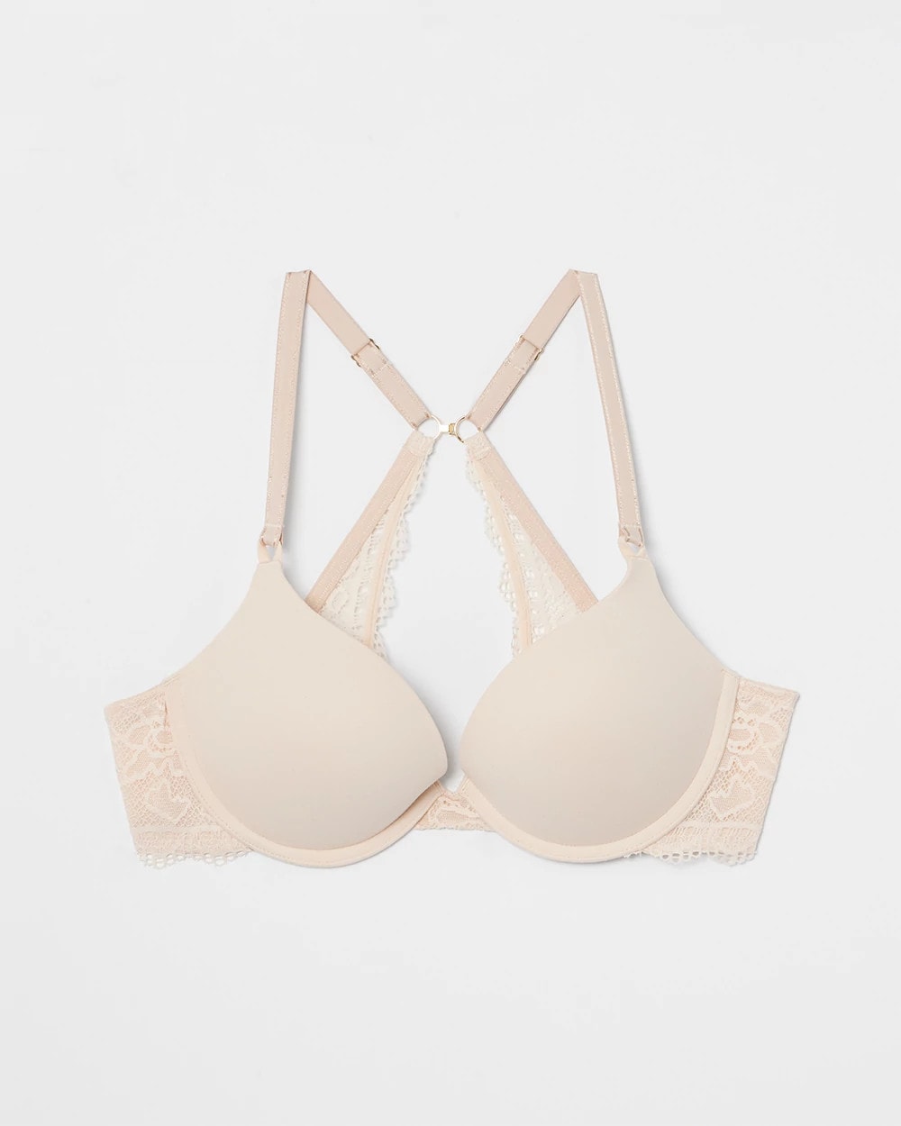 Soma / Push-Up Plunge Bra with Lace PALE SAND