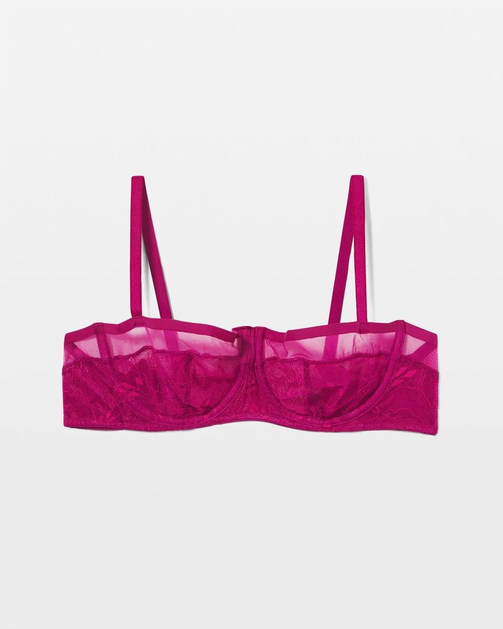 Soma / Sheer Lace Unlined Balconette Bra MAGENTA ORCHID