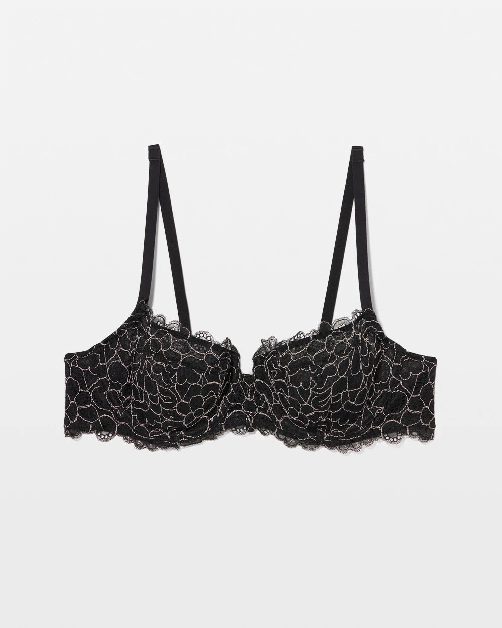 Soma / Soma Balconette Unlined Bra with Lace BLACK/IVORY CD
