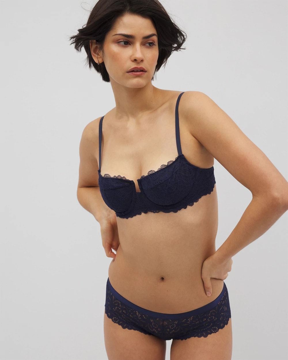 Soma / Soma Balconette Unlined Bra with Lace NIGHTFALL NAVY