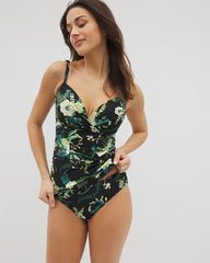 Soma / Ruched Side Bottom TROPICAL TWIST BLACK