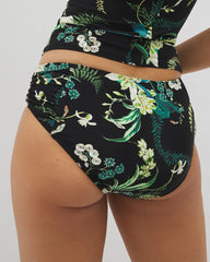 Soma / Ruched Side Bottom TROPICAL TWIST BLACK